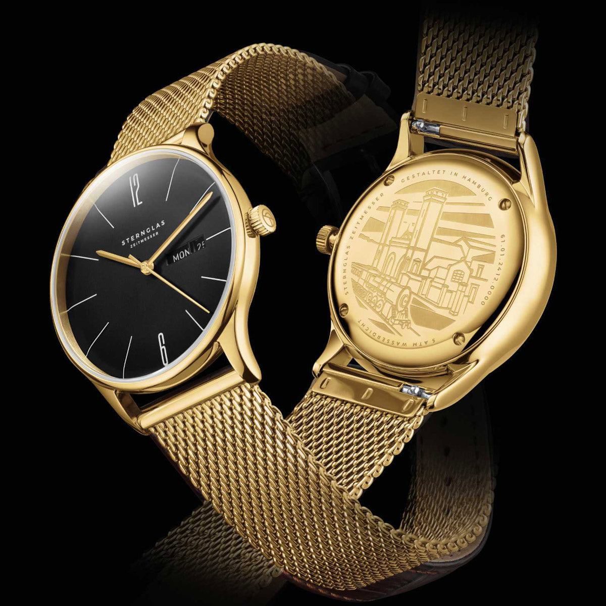 Sternglas Berlin Piano Black – Gold Mesh, image 2