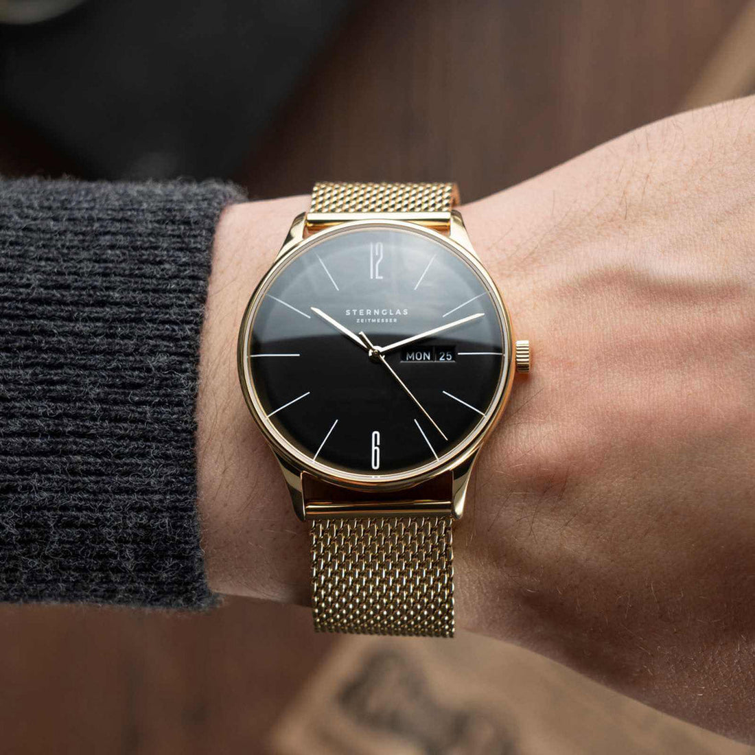 Sternglas Berlin Piano Black – Gold Mesh, view 3