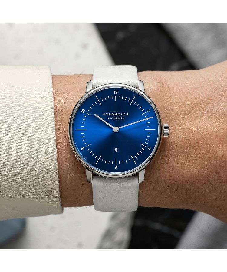 Sternglas Naos XS Navy Blue – White Leather, view 2